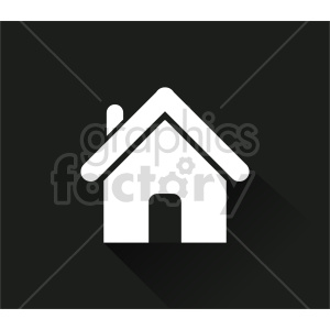 A minimalist clipart image of a house icon on a dark background.