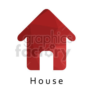 Red geometric house icon with the word 'House' beneath.