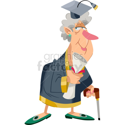 Elderly Woman Graduating