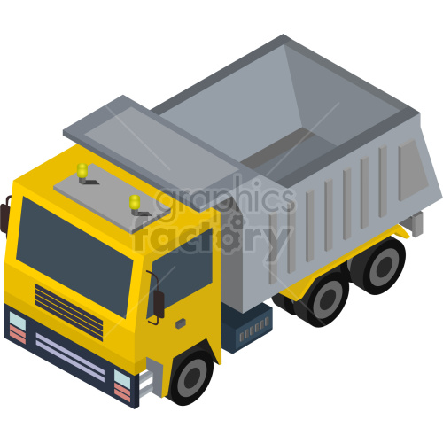 isometric dump truck vector clipart