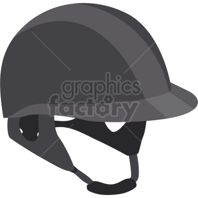 A grayscale clipart image of a helmet used in games like polo, to protect your head