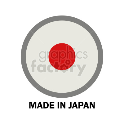 This clipart image features a graphic representation of a Japanese flag with the text 'MADE IN JAPAN' written below it.