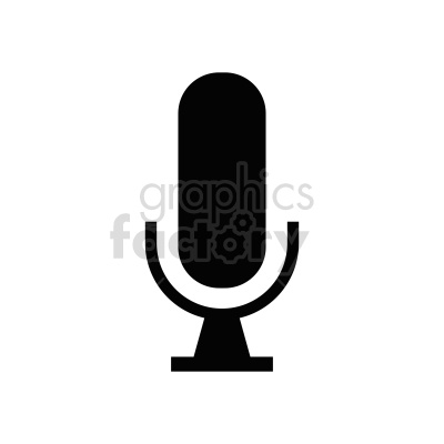 A clipart image depicting a black silhouette of a microphone.