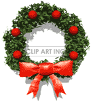 Animated Christmas wreath with a big red bow