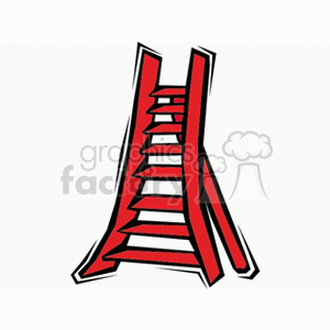 Red A-frame eight step ladder