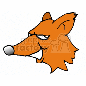 Sly Fox Head with Mischievous Grin