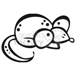 The clipart image appears to depict a stylized representation of a mouse, characterized by its simplified form, large circular ears, round body, long tail, and spots for detailing.