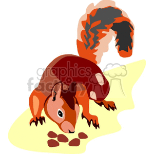 Cartoon Squirrel - Cute Red Squirrel Illustration with Nuts