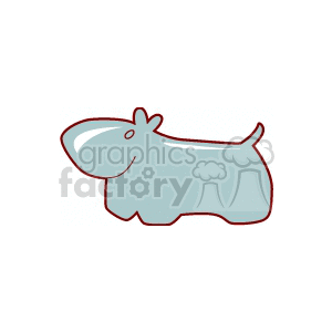 This clipart image features a simple, cartoon-style illustration of a hippopotamus. It appears to be designed in a minimalistic and child-friendly manner.