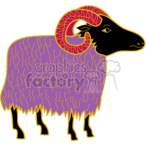 Colorful wooly mountain goat