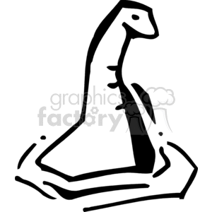 The clipart image features a simplified, stylized depiction of a dinosaur. It appears to be a representation of a sauropod, characterized by its long neck and large body, although the image is quite abstract.