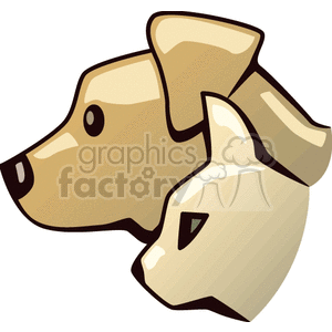 The clipart image displays a stylized representation of two dogs. They have a cartoon-like appearance with simplified shapes and lines, and the color palette is limited with shades of beige and brown.