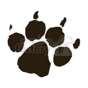 Black and white paw print with visible claws