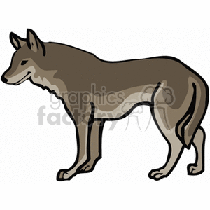 The clipart image features a stylized representation of a canine, likely intended to be a dingo given its overall shape and coloring. However, the image is generic enough that it could also be interpreted as a depiction of a dog or a similar wild canine like a coyote.