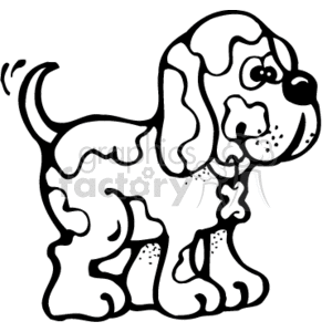 Cartoon Dog Black And White Clipart
