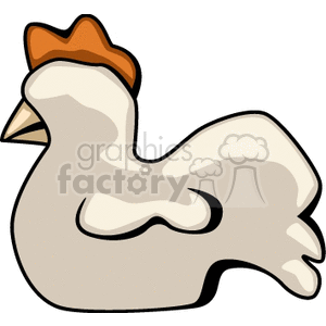 The clipart image depicts a cartoon of a chicken typically associated with farm environments. 