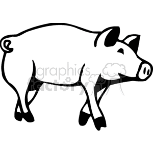 The clipart image shows a simple, stylized depiction of a pig, which is a common farm animal.