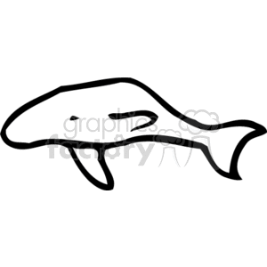 The clipart image depicts a simple black-and-white outline of a whale.