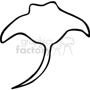 Stingray Line Art Illustration - Marine Life