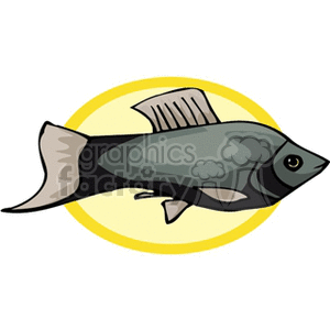 Cartoon Fish on Yellow Background