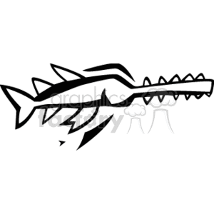 Swordfish Illustration - Black and White Marlin Graphic