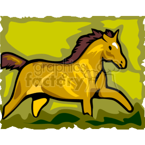 Brown horse galloping