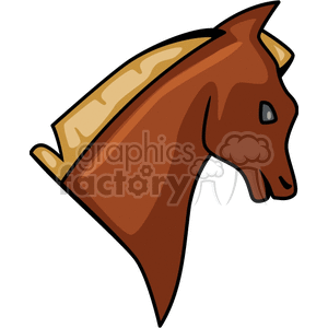 The clipart image depicts the head of a horse with a simple, cartoon-style design.