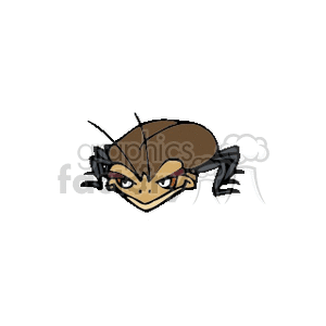 Clipart image of a cartoon tick with a mischievous expression.
