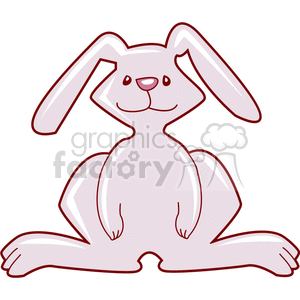 The image is a clipart illustration of a single cartoon rabbit. The rabbit is sitting on its haunches with long ears standing upright and a happy, simplistic facial expression.