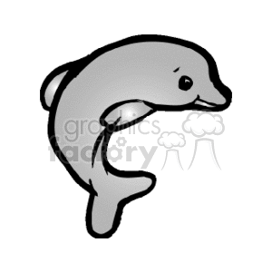 This is a clipart image of a dolphin. The dolphin is depicted in a simplified and stylized form, most likely swimming or leaping.