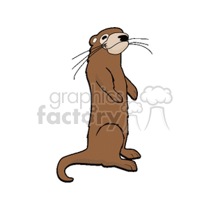 Illustration of a standing otter clipart image.
