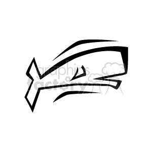 Stylized Whale in Black and White