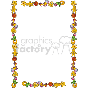 The image shows a playful border or frame featuring an assortment of gingerbread men and other cookie designs. The cookies are decorated and arranged whimsically around the border to create a festive theme. This kind of design is commonly used for holiday-themed documents, invitations, or as a decorative element in various craft projects.