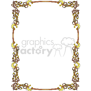 This is a decorative clipart image featuring a border or frame composed of stylized elements that resemble belts or straps interwoven with horse shoes. The belts have buckles and holes typical of a traditional belt design on a horse harness, while the horseshoes are the traditional metal horse shoes you would find on a horses foot