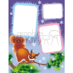 Squirrel in a tree winter photo frame