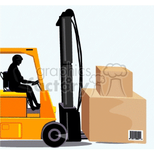 Forklift Operating with Boxes