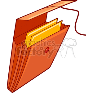 An orange expanding file folder with several yellow file dividers inside.