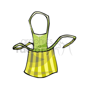 Clipart image of a green and yellow striped apron.