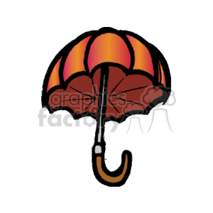 Open Red and Orange Umbrella