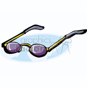 A clipart image of a pair of sunglasses with yellow frames and dark lenses.