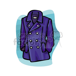 Clipart image of a purple double-breasted coat.