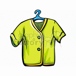 Yellow Button-Up Shirt on Hanger