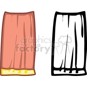 Simple Dress with Colored and Outline Versions