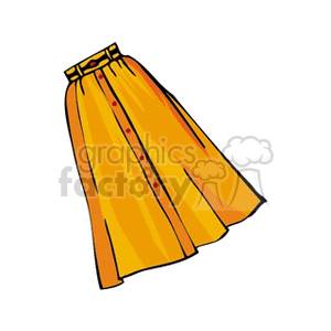 A bright yellow skirt with buttons down the front. The skirt has a high waist and a flared design, giving it a stylish and vibrant look.