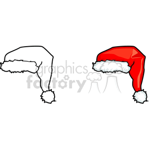 Santa Hat - Black & White and Color Version