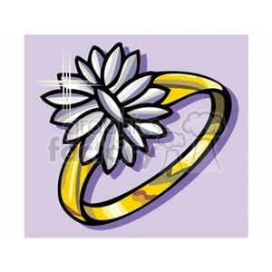 Gold Ring with Flower Gem