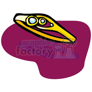 Clipart image of a stylized gold ring with gemstones.