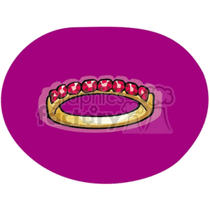 Gold Ring with Red Gemstones