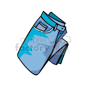 A clipart image of a pair of blue jeans.