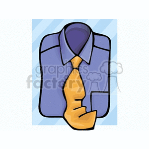 Blue Shirt with Orange Tie